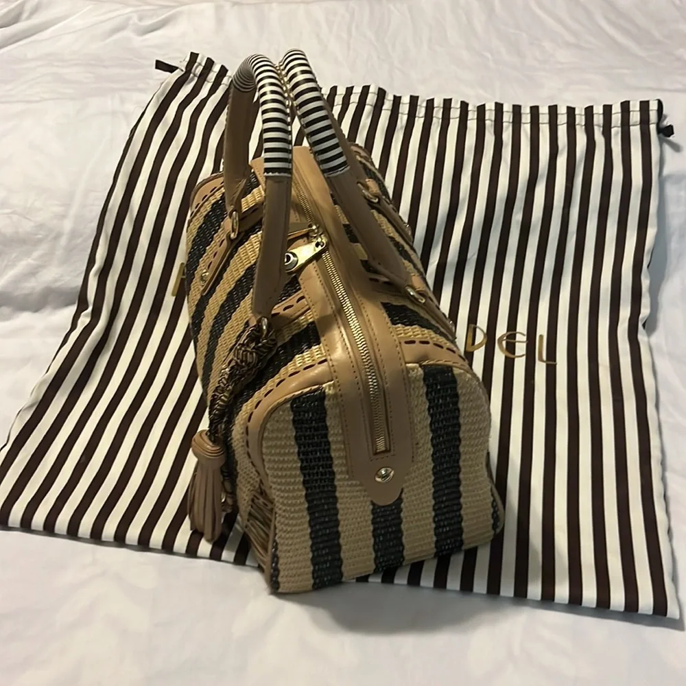 Henri Bendel leather and straw bag - Picture 4 of 11